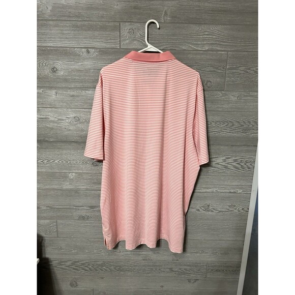 Vineyard Vines Men's Peach white stripe‎ performance stretch polo shirt Sz XXL - Picture 3 of 8